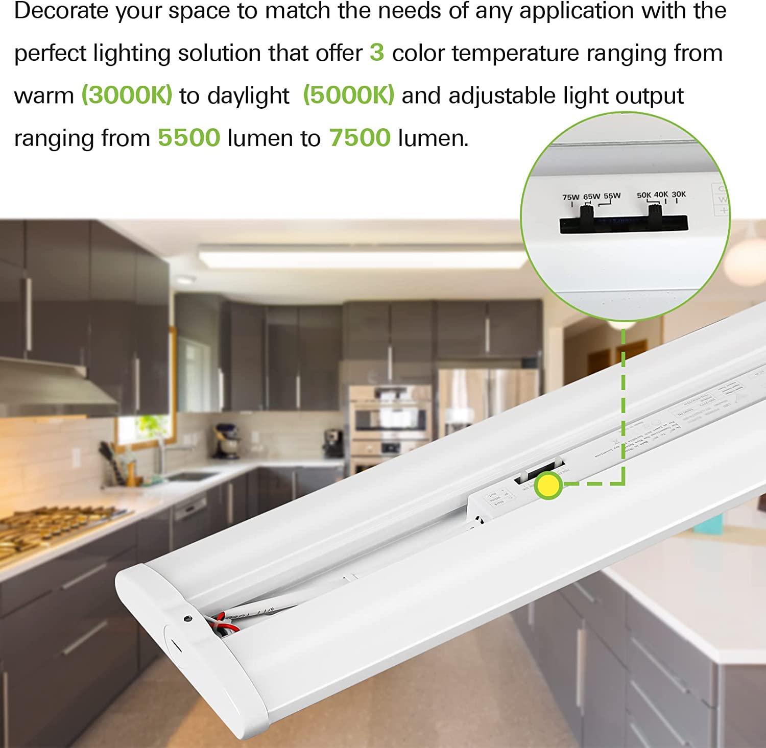 4FT Ultra Slim LED Wraparound Light 55W 65W 75W 3000K 4000K