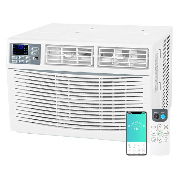 HYKOLITY WiFi Enabled 10,000 BTU Window Air Conditioner, Smart Window AC Unit with Remote, Energy Saving, Easy Install Kit, Cools up to 450 Square Feet