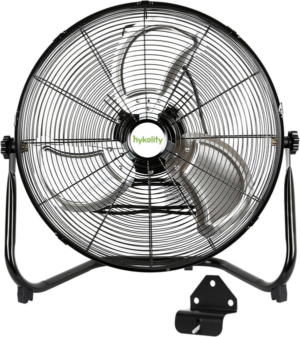 4650 CFM 20" High Velocity Floor Fan, 3-Speed Heavy Duty Metal Fan with Wall-Mounting System, Industrial Shop Fan