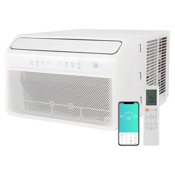 HYKOLITY 8,000 BTU Smart Inverter Window Air Conditioner, Energy Saving WiFi Enable AC Unit, Ultra Quiet with Remote Control, Cools up to 350 Sq. Ft, for Home, Office, Easy Install Kit Included