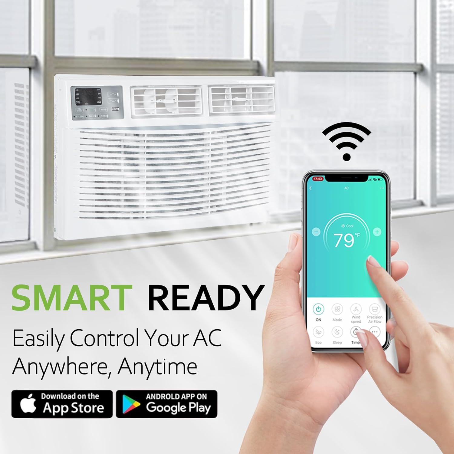 Hykolity Wifi Enabled 10,000 Btu Window Air Conditioner, Smart Window 