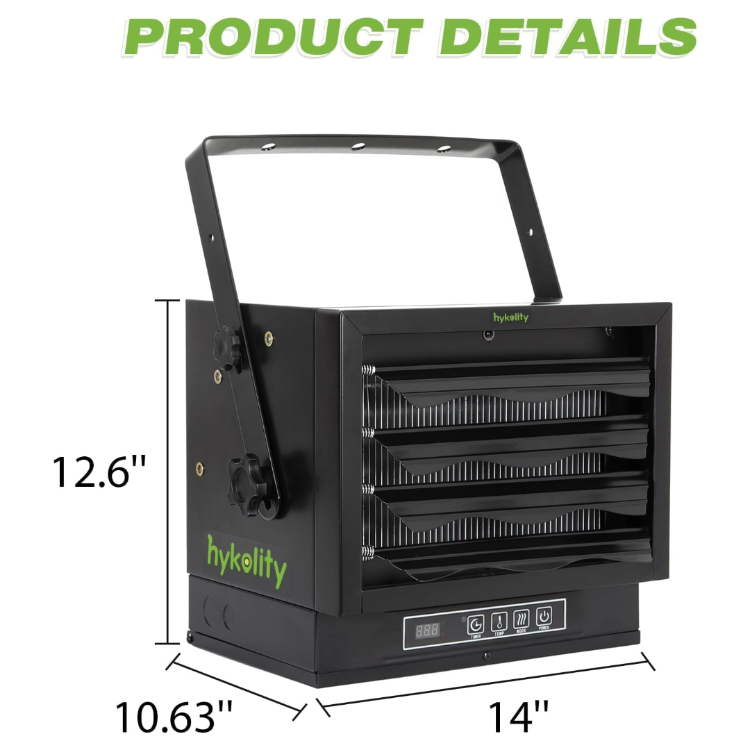 Hykolity 8500W Electric Garage Heater,240V Hardwired Fan-Forced Ceiling Mount Heater, Shop Heater with Built-in Thermostat, Industrial Heater for Garage, Workshop (Power Cord not Included)