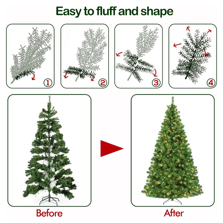 Set of realistic Christmas tree branches of different shapes and