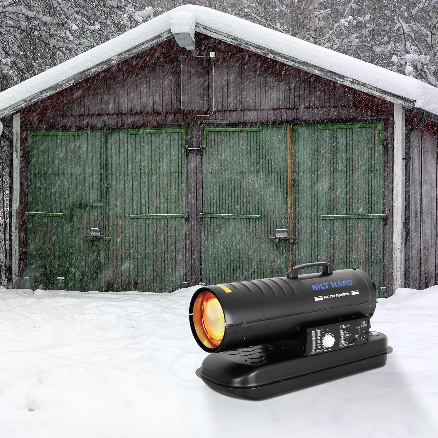 85,000 BTU Forced Air Kerosene Diesel Heater, Portable Torpedo Space Heater with Thermostat Control, CSA Certified